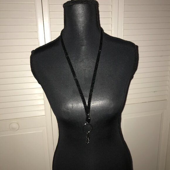 💎 3-Pack Rhinestone Lanyard Bundle — Silver, Blue & Black Sparkle – NWOT - Picture 3 of 9